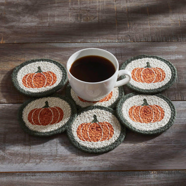 Pumpkin Bounty Stencil Coaster Set of 6 - The Fox Decor